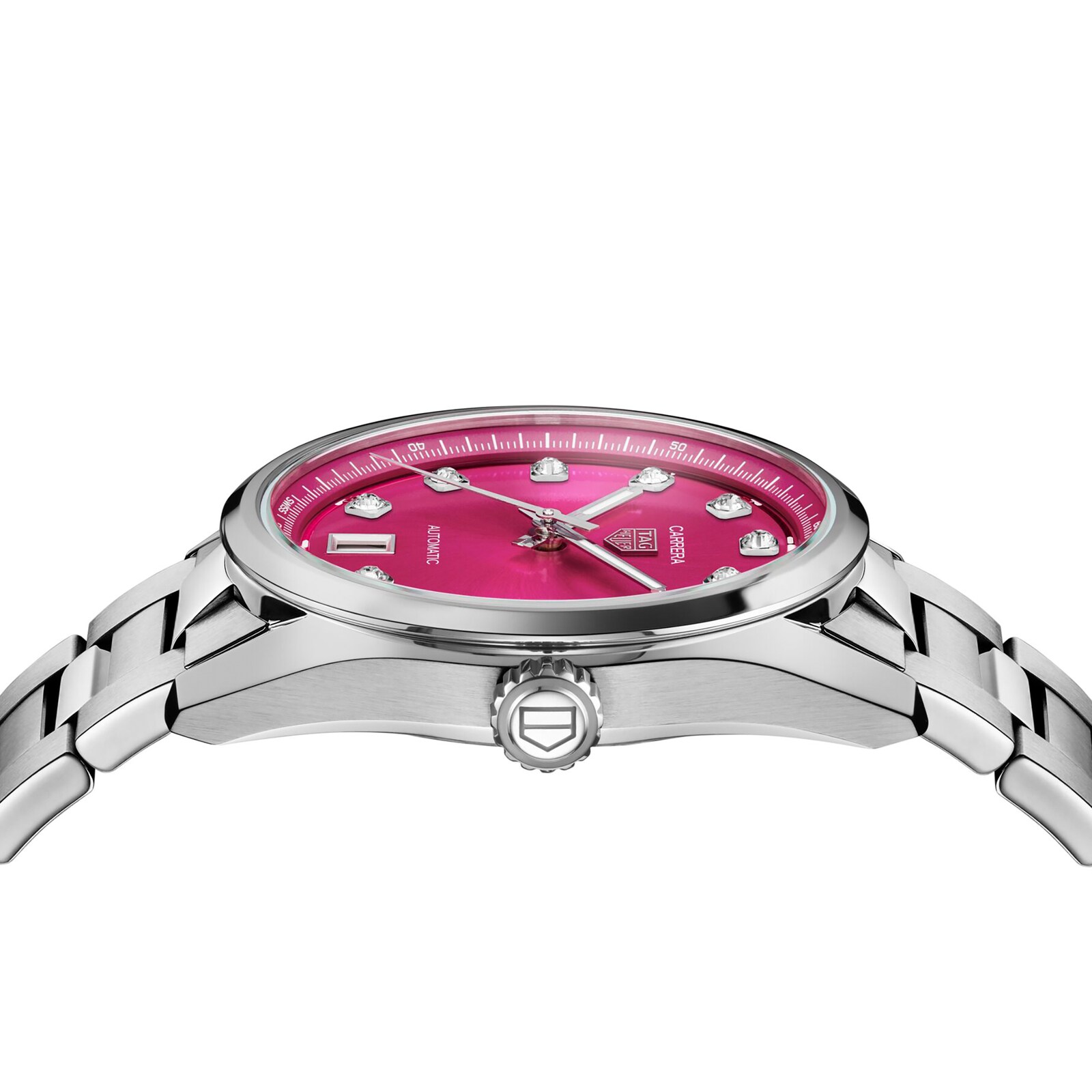 【Super Clone】TAG Heuer Carrera Date 36mm Ladies Watch Pink Diamond Dot WBN2318.BA0001