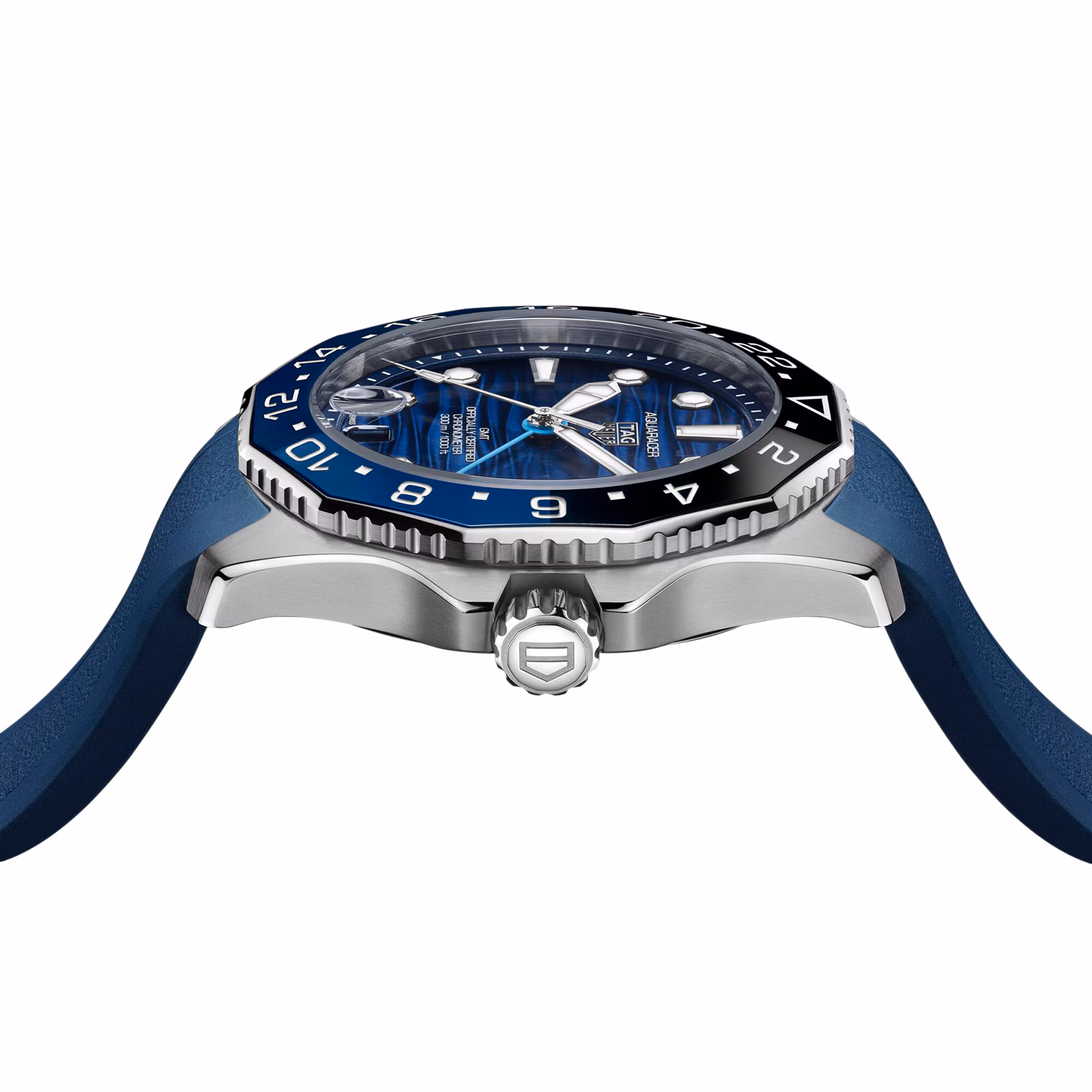 【Super Clone】TAG Heuer Aquaracer Professional 300 GMT 42mm Mens Watch Blue Rubber WBP5114.FT6259