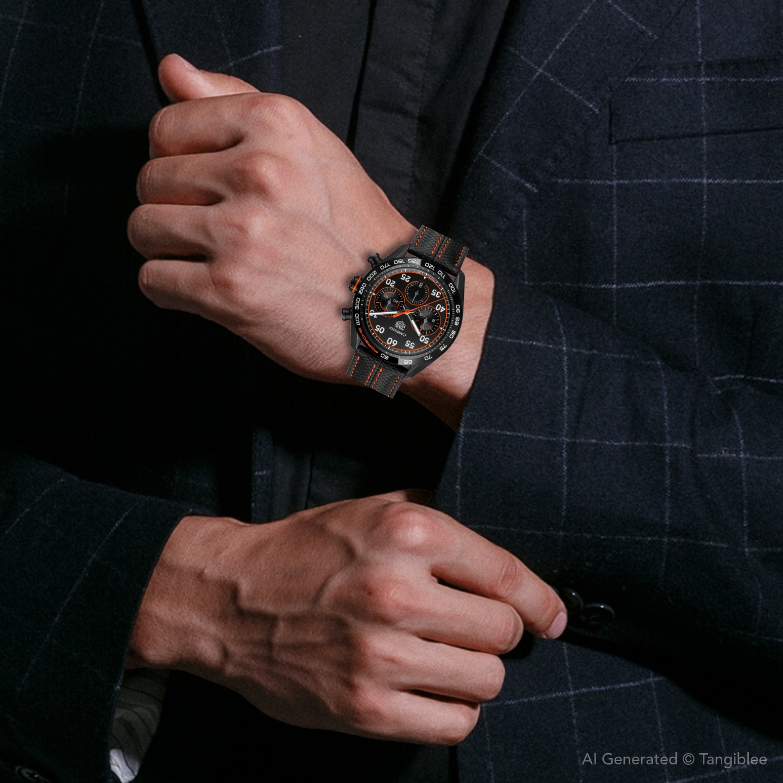 【Super Clone】TAG Heuer Carrera Chronograph x Porsche Orange Racing Men's Watch CBN2A1M.FC6526