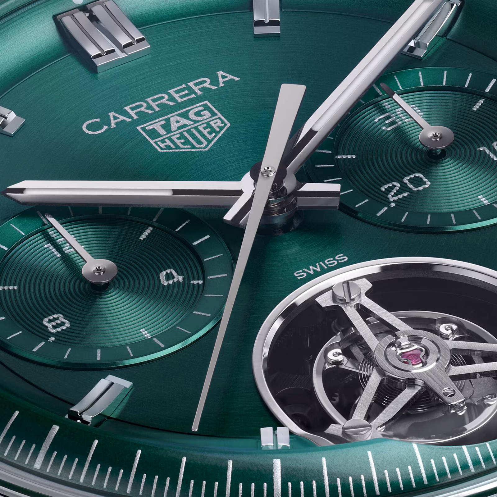 【Super Clone】TAG Heuer Carrera Chronograph Tourbillon 42mm Mens Watch Green CBS5011.FC6566