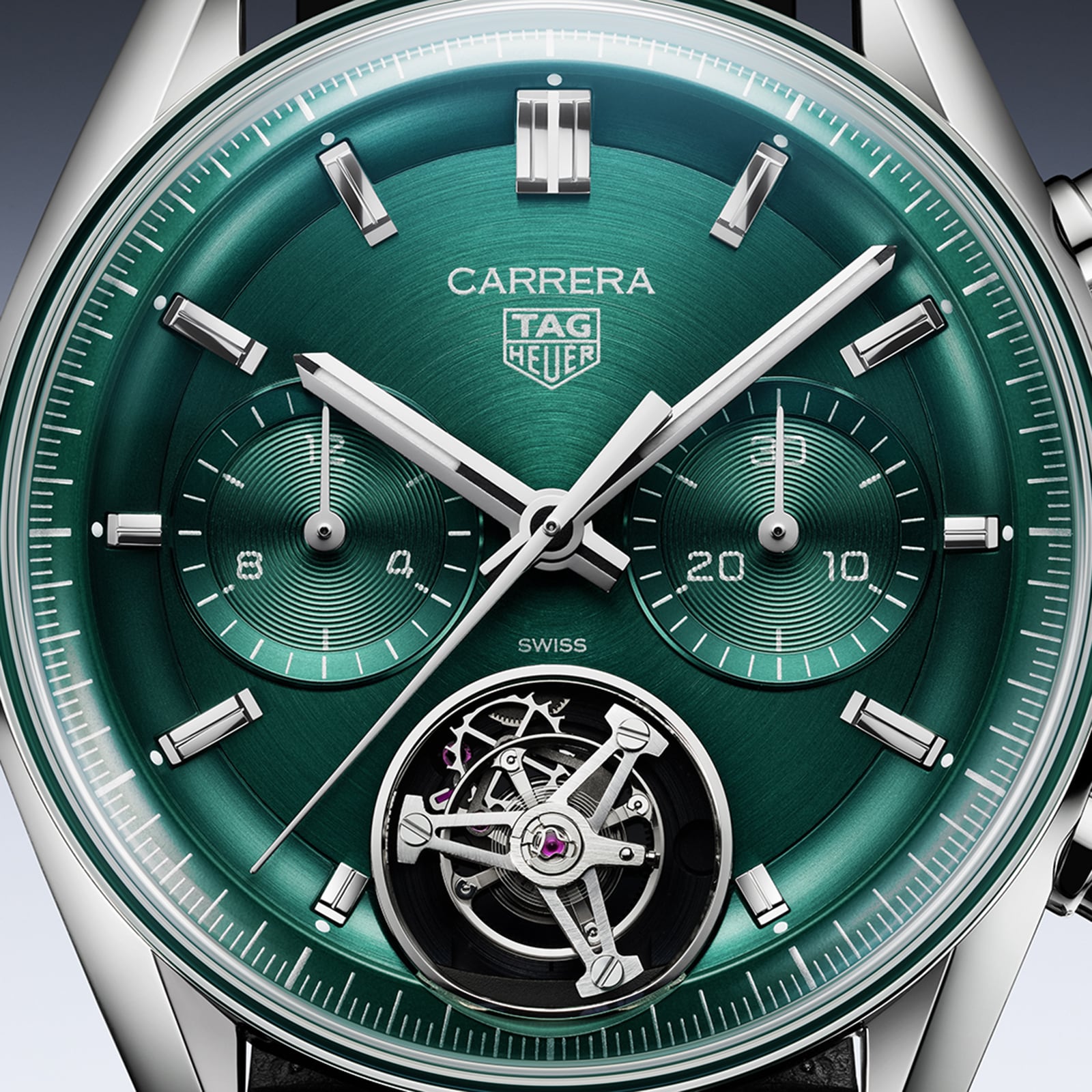 【Super Clone】TAG Heuer Carrera Chronograph Tourbillon 42mm Mens Watch Green CBS5011.FC6566