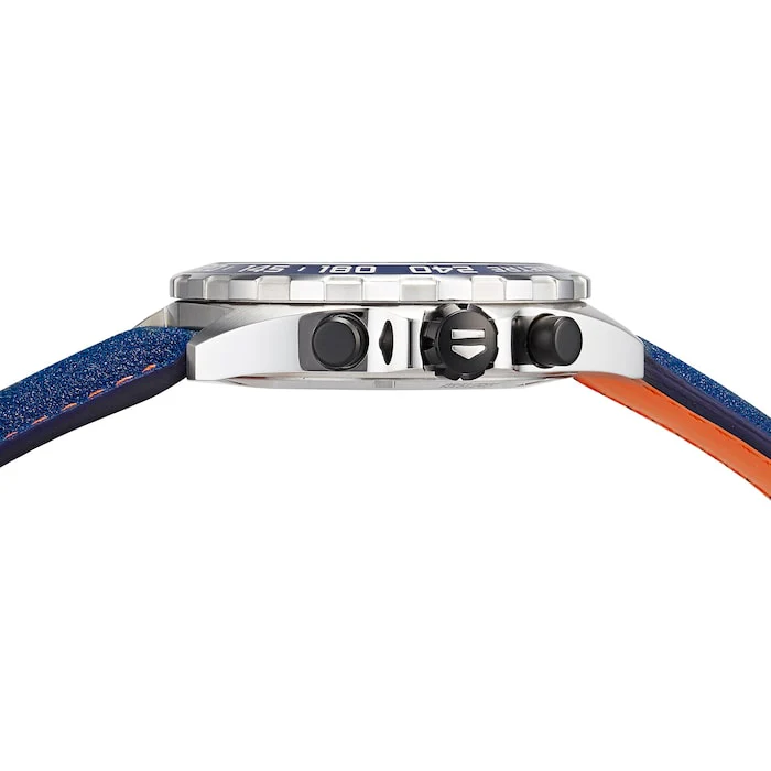 【Super Clone】Tag Heuer Formula 1 Gulf Edition Blue Dial Blue Leather Strap Watch for Men - CAZ101N.FC8243