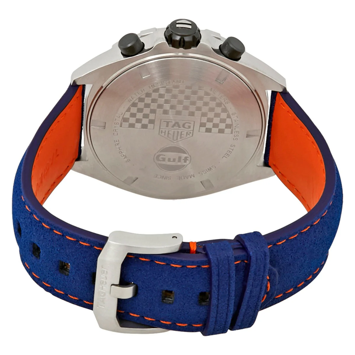 【Super Clone】Tag Heuer Formula 1 Gulf Edition Blue Dial Blue Leather Strap Watch for Men - CAZ101N.FC8243