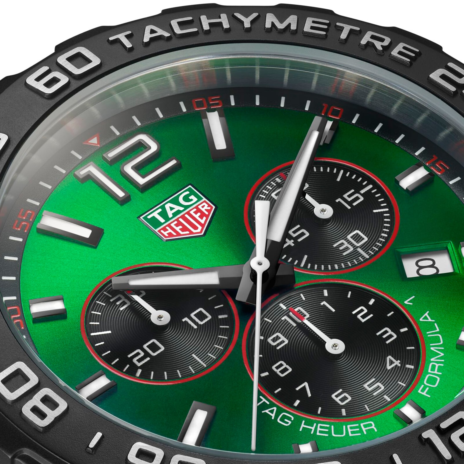【Super Clone】TAG Heuer Formula 1 Quartz Chronograph 200M 43mm Mens Watch Green Rubber CAZ101AP.FT8056