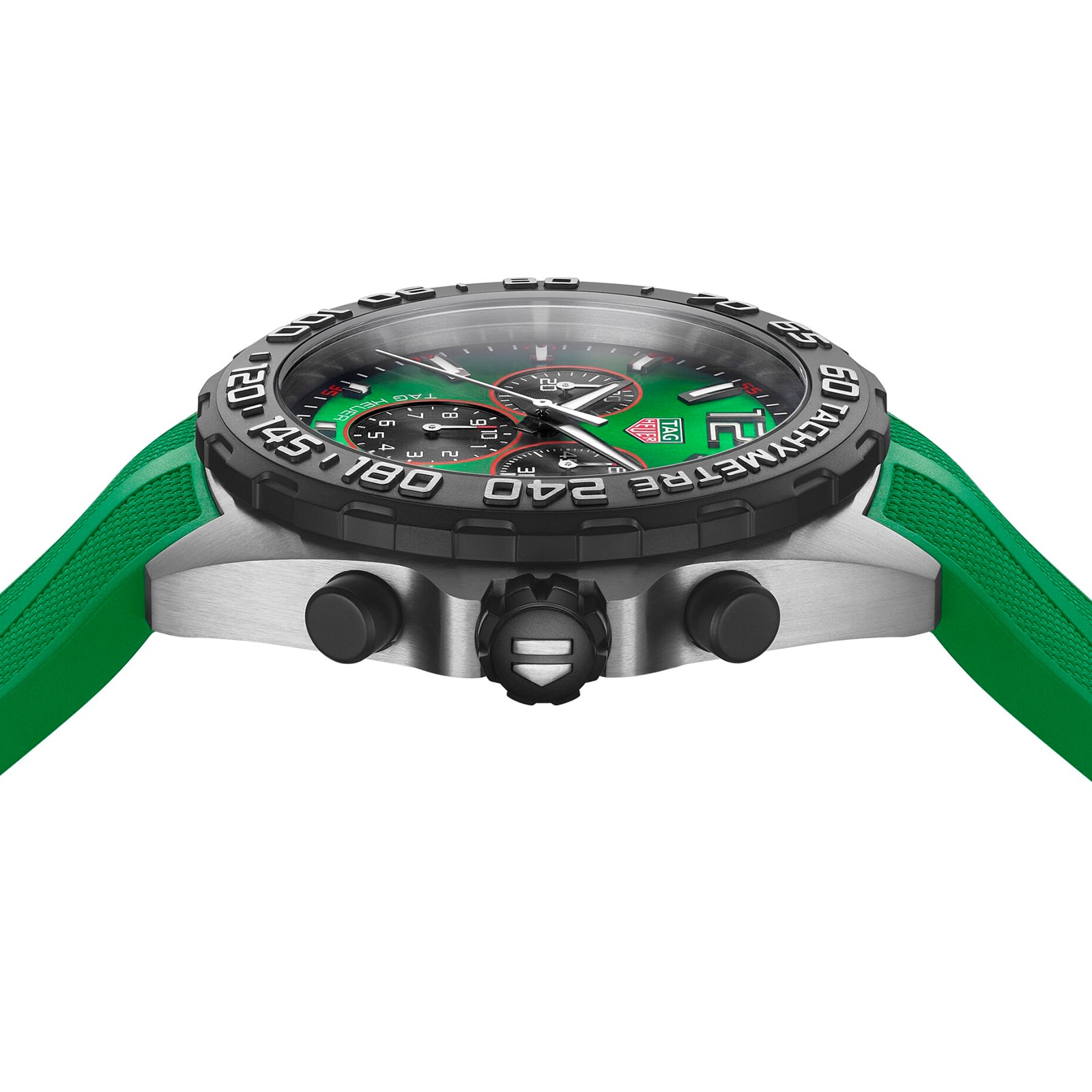 【Super Clone】TAG Heuer Formula 1 Quartz Chronograph 200M 43mm Mens Watch Green Rubber CAZ101AP.FT8056