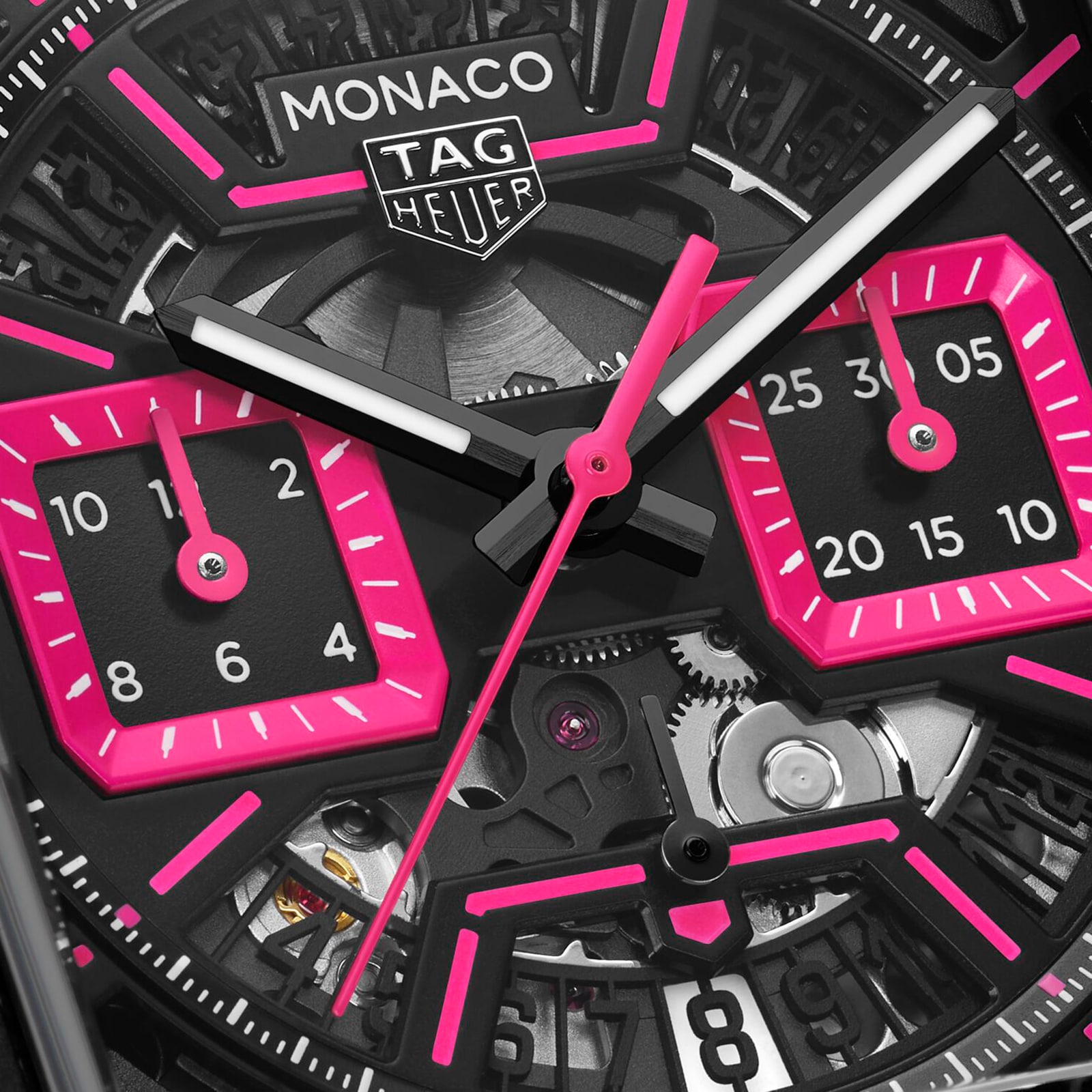 【Super Clone】TAG Heuer Monaco Chronograph Pink 39mm Mens Watch CBL218B.FT6236