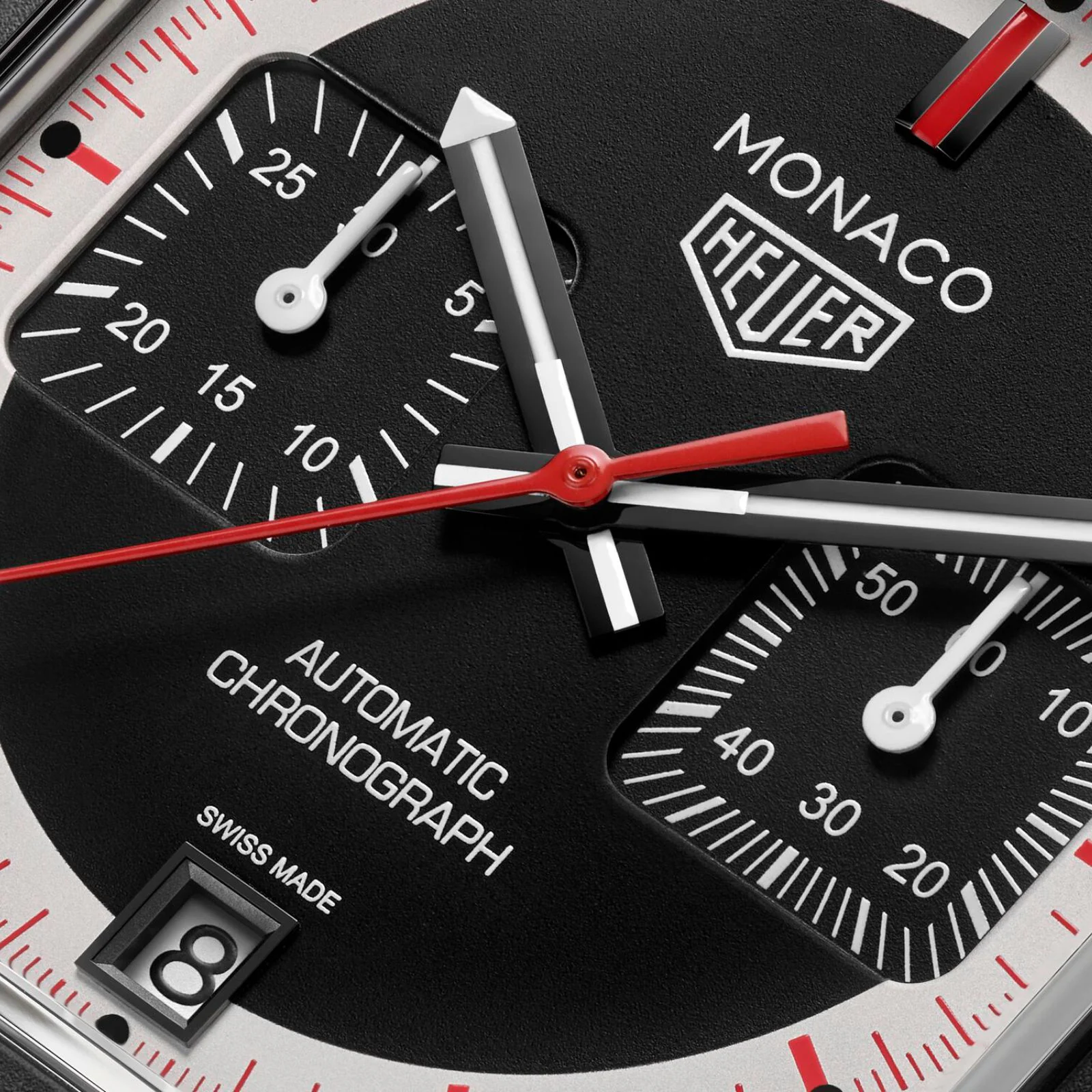 【Super Clone】TAG Heuer Monaco Chronograph Stopwatch 39mm Limited Edition Mens Watch Black CAW218F.FC6356