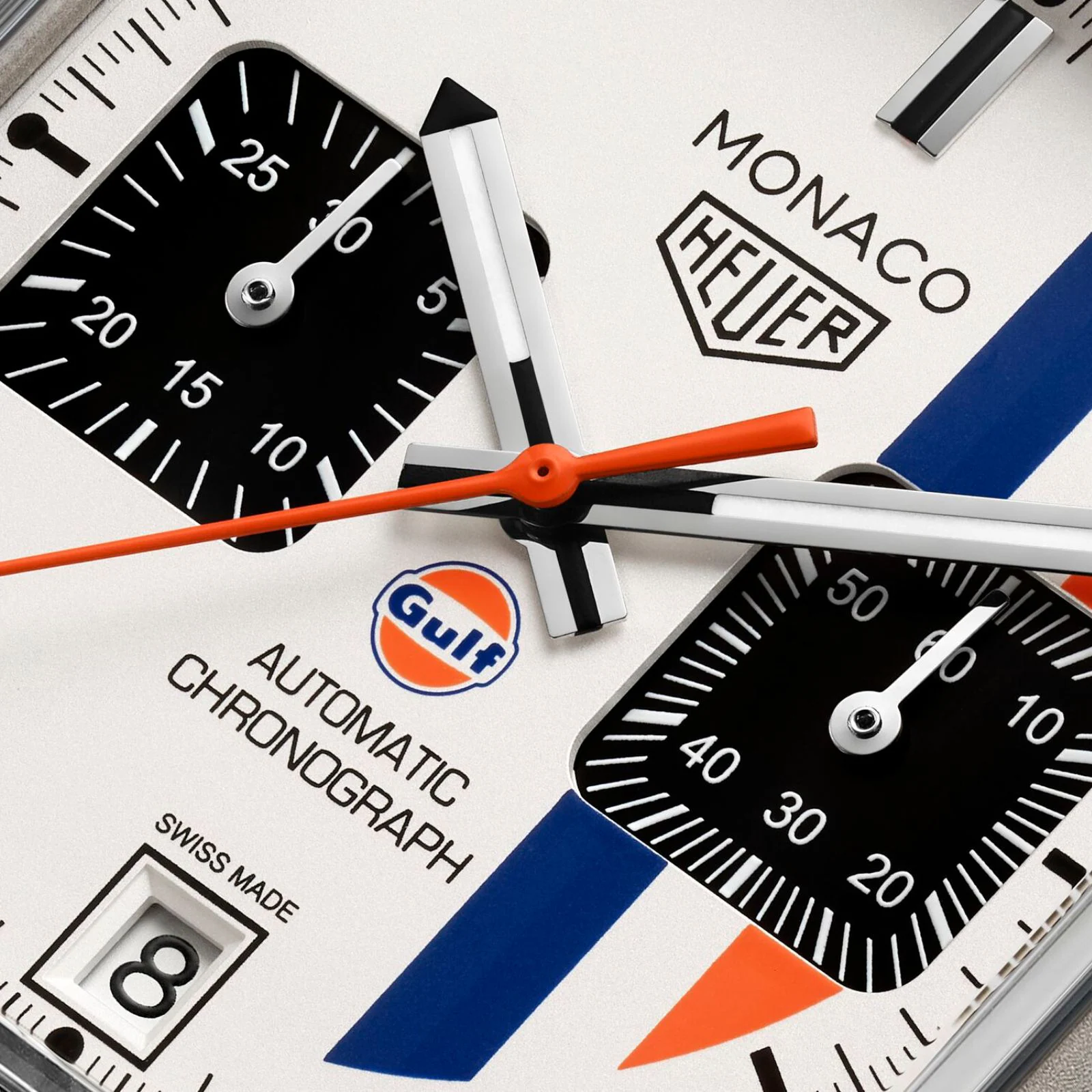【Super Clone】TAG Heuer Monaco Chronograph X Gulf 39mm Limited Edition Mens Watch White CAW218G.EB0393