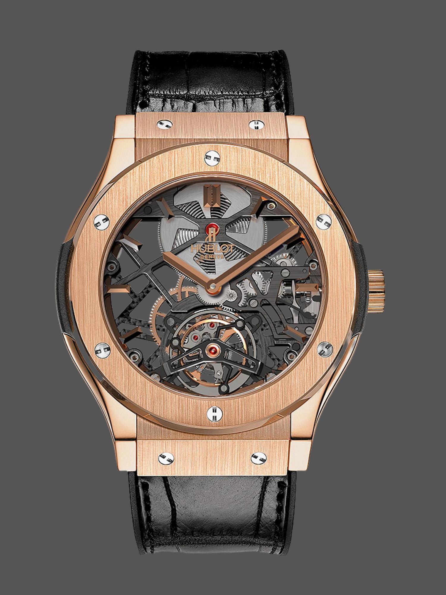 【Super Clone】Hublot Classic Fusion Skeleton Tourbillon 505.OX.0180.LR 45mm