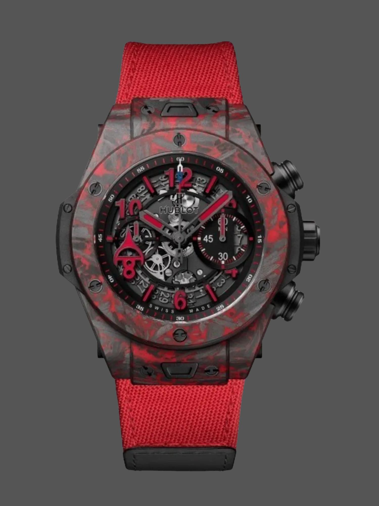 【Super Clone】Hublot 411.QV.1123.NR.OVK21 Big Bang Unico Red Carbon Alex Ovechkin Watch 45mm