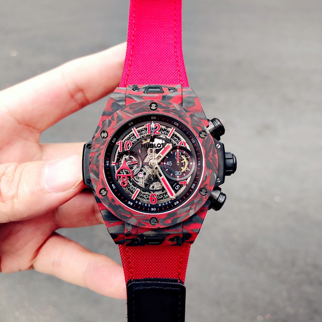 【Super Clone】Hublot 411.QV.1123.NR.OVK21 Big Bang Unico Red Carbon Alex Ovechkin Watch 45mm