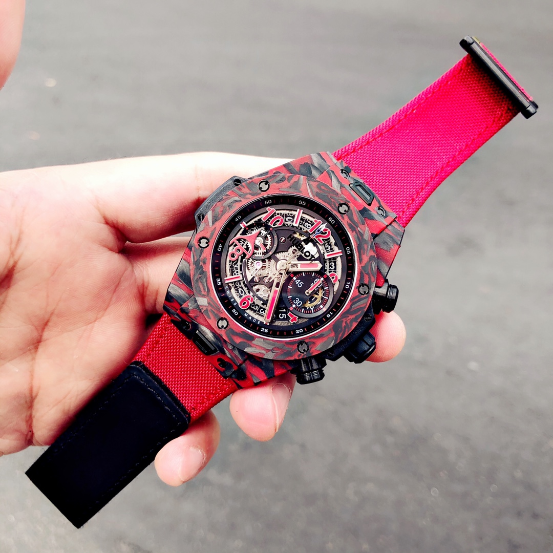 【Super Clone】Hublot 411.QV.1123.NR.OVK21 Big Bang Unico Red Carbon Alex Ovechkin Watch 45mm