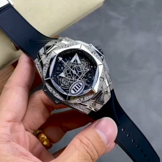 【Super Clone】418.NX.1107.RX.1604.MXM20 Hublot Big Bang Sang Bleu II Titanium Pave