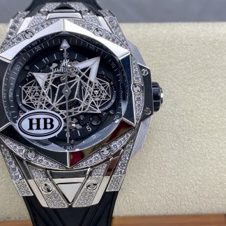 【Super Clone】418.NX.1107.RX.1604.MXM20 Hublot Big Bang Sang Bleu II Titanium Pave
