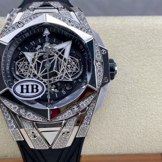 【Super Clone】418.NX.1107.RX.1604.MXM20 Hublot Big Bang Sang Bleu II Titanium Pave