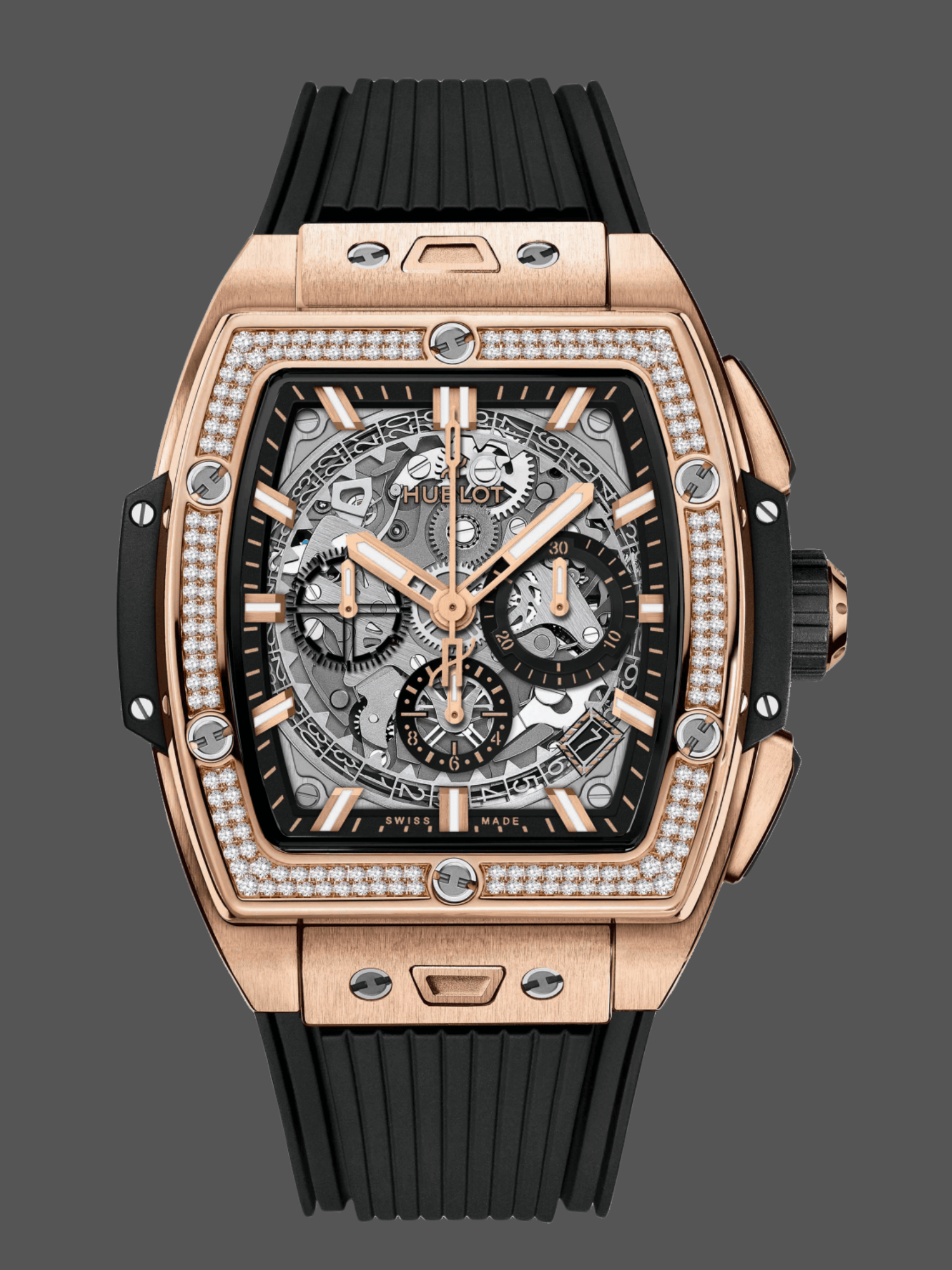 【Super Clone】Hublot Spirit of Big Bang King Gold Diamonds 42 mm 642.OX.0180.RX.1104