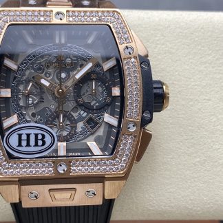 【Super Clone】Hublot Spirit of Big Bang King Gold Diamonds 42 mm 642.OX.0180.RX.1104