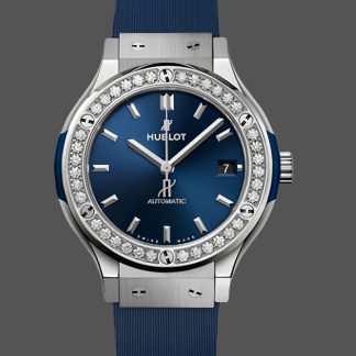 【Super Clone】565.NX.7170.RX.1204 Hublot Classic Fusion Titanium Blue Diamonds