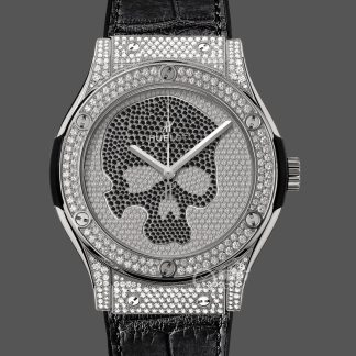 【Super Clone】Hublot Classic Fusion Skull Titanium Full Pave 511.NX.9000.LR.1704.SKULL 45mm