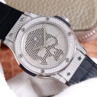 【Super Clone】Hublot Classic Fusion Skull Titanium Full Pave 511.NX.9000.LR.1704.SKULL 45mm