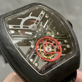 【Super Clone】Franck Muller Skeleton V45 T SQT Black Strap 35.6mm×40.6mm