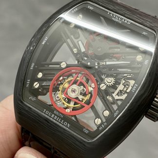 【Super Clone】Franck Muller Skeleton V45 T SQT Black Strap 35.6mm×40.6mm