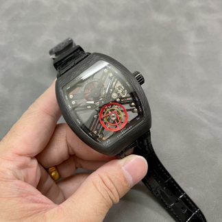 【Super Clone】Franck Muller Skeleton V45 T SQT Black Strap 35.6mm×40.6mm