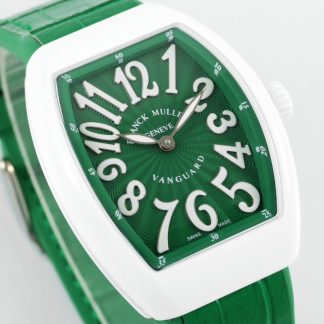 【Super Clone】Franck Muller Women's Yacht Green Dial Leather Strap