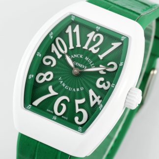 【Super Clone】Franck Muller Women's Yacht Green Dial Leather Strap