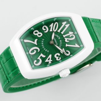 【Super Clone】Franck Muller Women's Yacht Green Dial Leather Strap