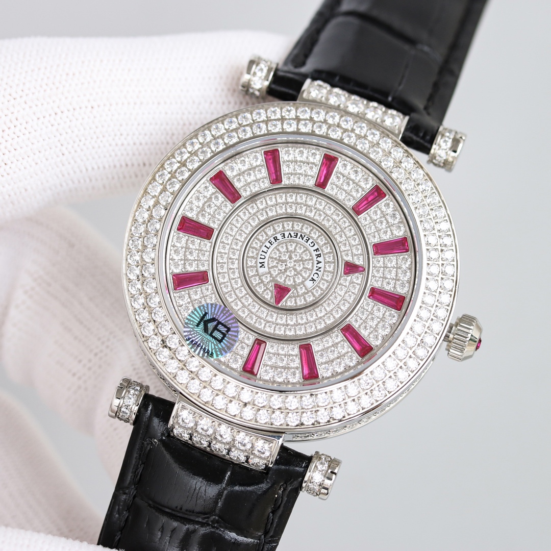 【Super Clone】Franck Muller Double Mystery Ruby Diamond DM 42 D 2R CD Master of Complications Silver