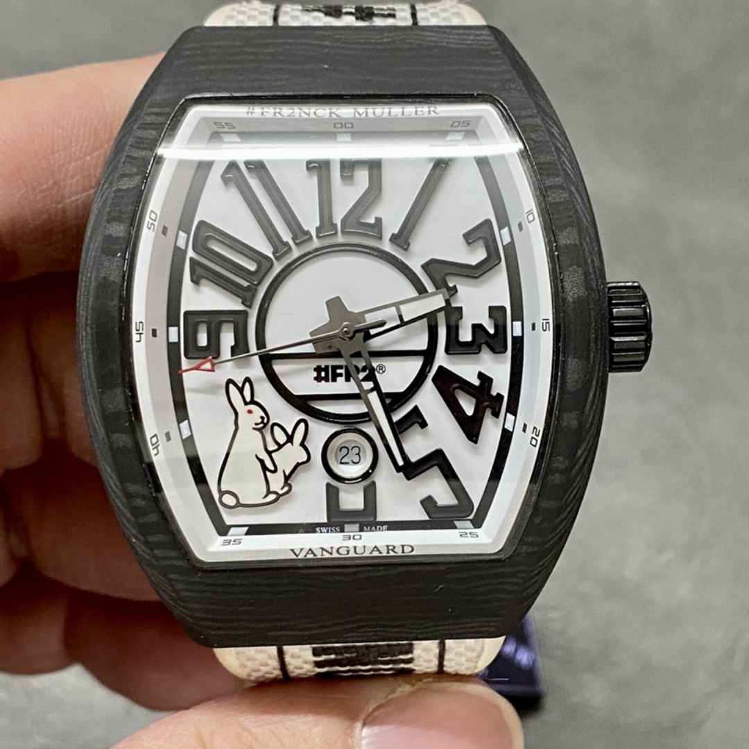 【Super Clone】Franck Muller V45 Carbon Fiber Case White Dial