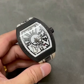 【Super Clone】Franck Muller V45 Carbon Fiber Case White Dial