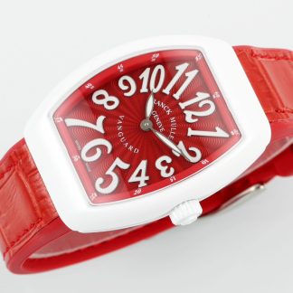 【Super Clone】Franck Muller Women's Yacht Red Dial Leather Strap