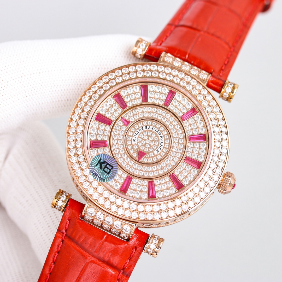 【Super Clone】Franck Muller Double Mystery Ruby Diamond DM 42 D 2R CD Master of Complications Rose Gold