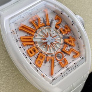 【Super Clone】Swiss Franck Muller Framulan V45 White Ceramic Yacht Model Orange Number