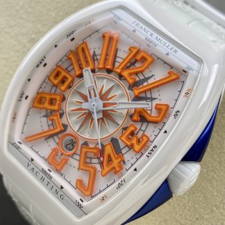 【Super Clone】Swiss Franck Muller Framulan V45 White Ceramic Yacht Model Orange Number