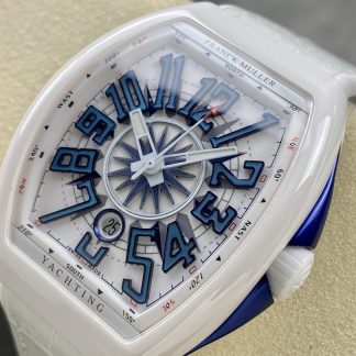 【Super Clone】Swiss Franck Muller Framulan V45 White Ceramic Yacht Model Blue Number