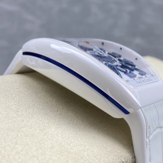 【Super Clone】Swiss Franck Muller Framulan V45 White Ceramic Yacht Model Blue Number