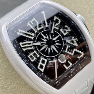 【Super Clone】Swiss Franck Muller Framulan V45 White Ceramic Yacht Model White Arabic Numerals