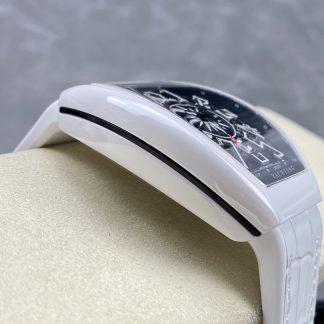 【Super Clone】Swiss Franck Muller Framulan V45 White Ceramic Yacht Model White Arabic Numerals