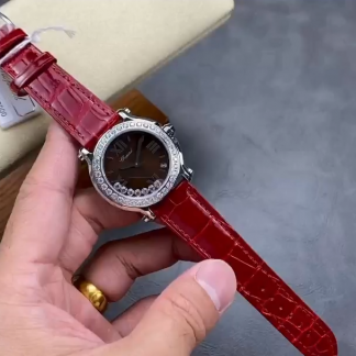 【Super Clone】Chopard Happy Sport Diamond Bezel Brown Quartz 278475-3037