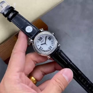 【Super Clone】Chopard Happy Sport Diamond Bezel Women's Quartz Watch 278475-3037