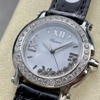 【Super Clone】Chopard Happy Sport Diamond Bezel Women's Quartz Watch 278475-3037