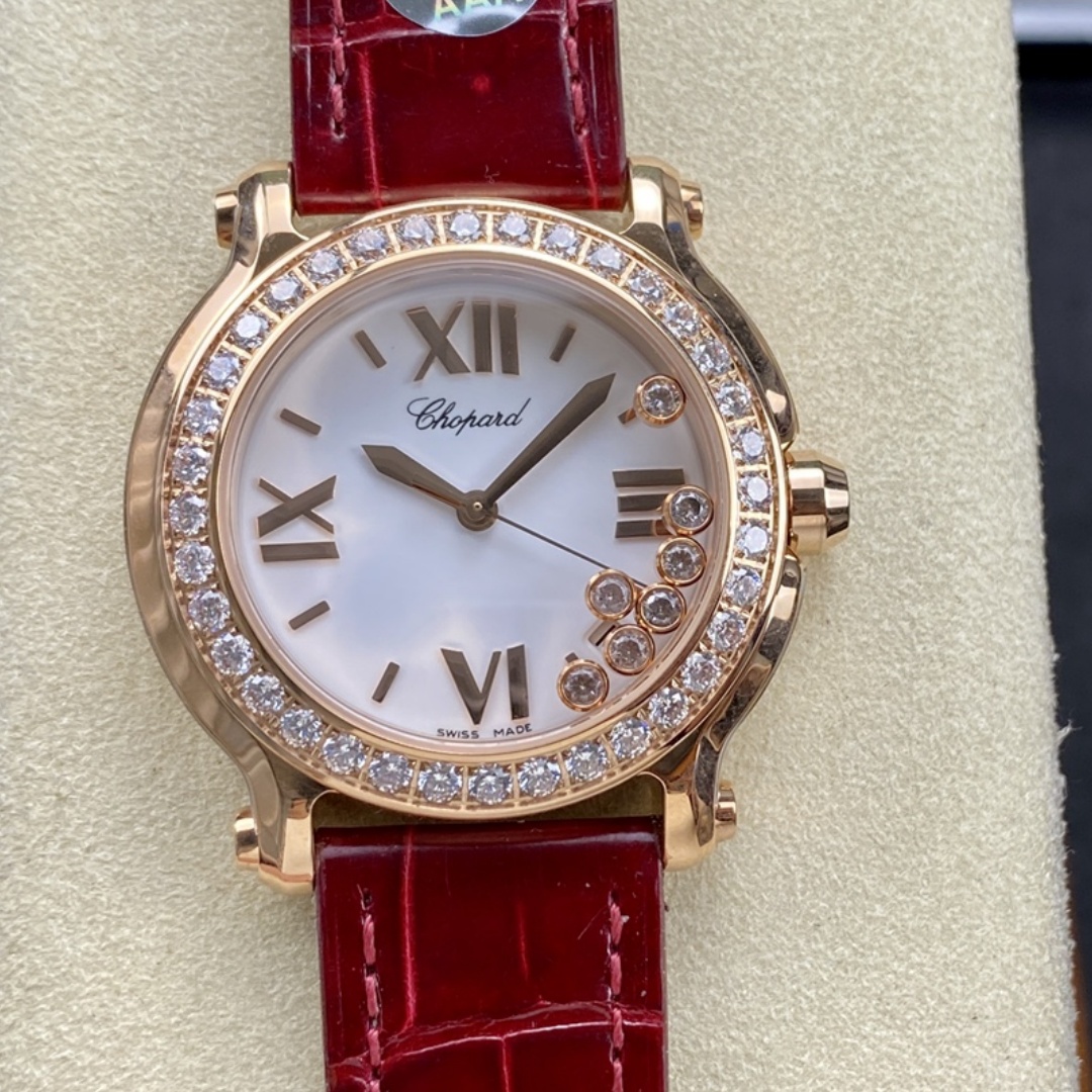【Super Clone】Chopard Happy Sport Rose Gold Women's Quartz Watch 278475-3037