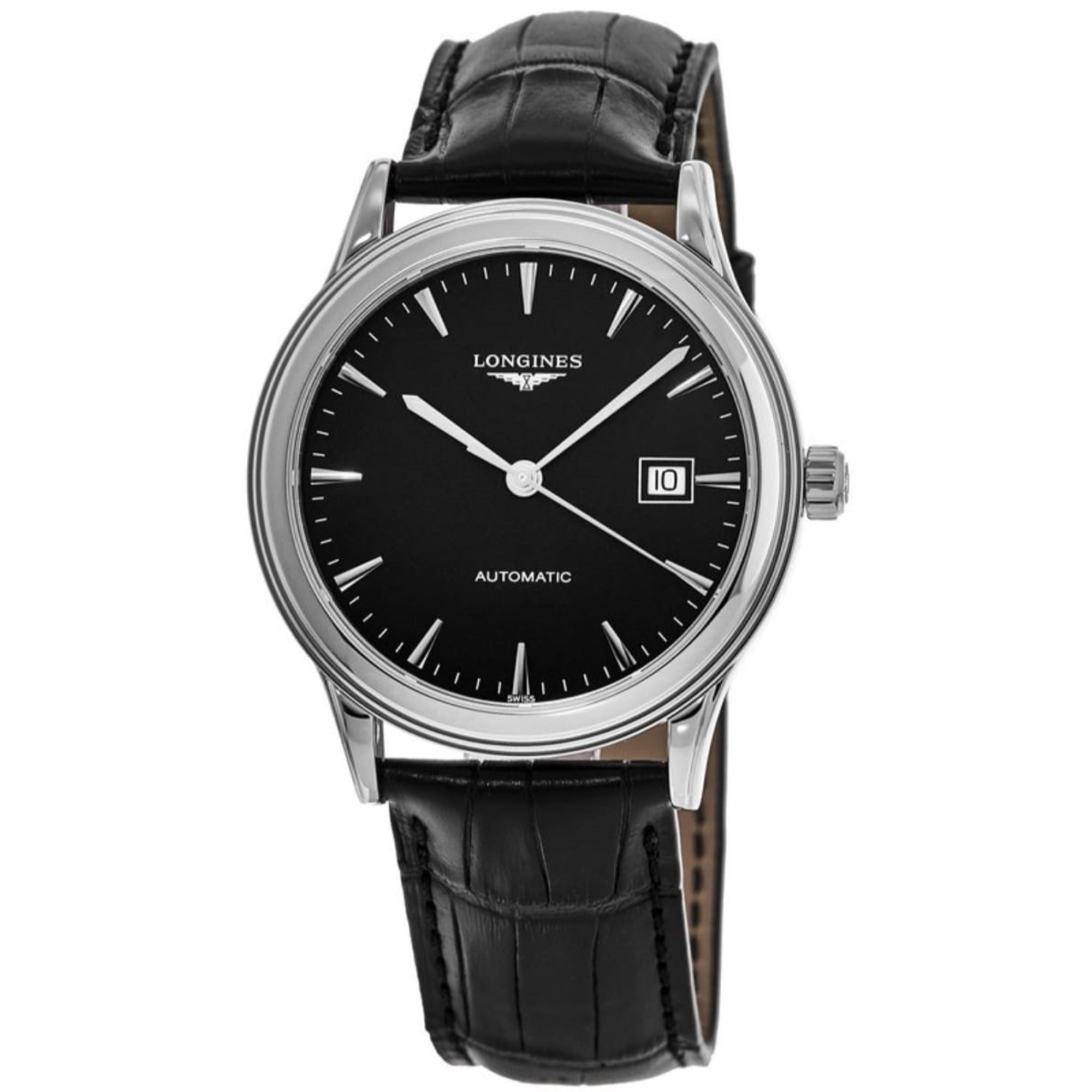 【Super Clone】Longines Unisex L4.984.4.52.2 Flagship Black Leather Watch
