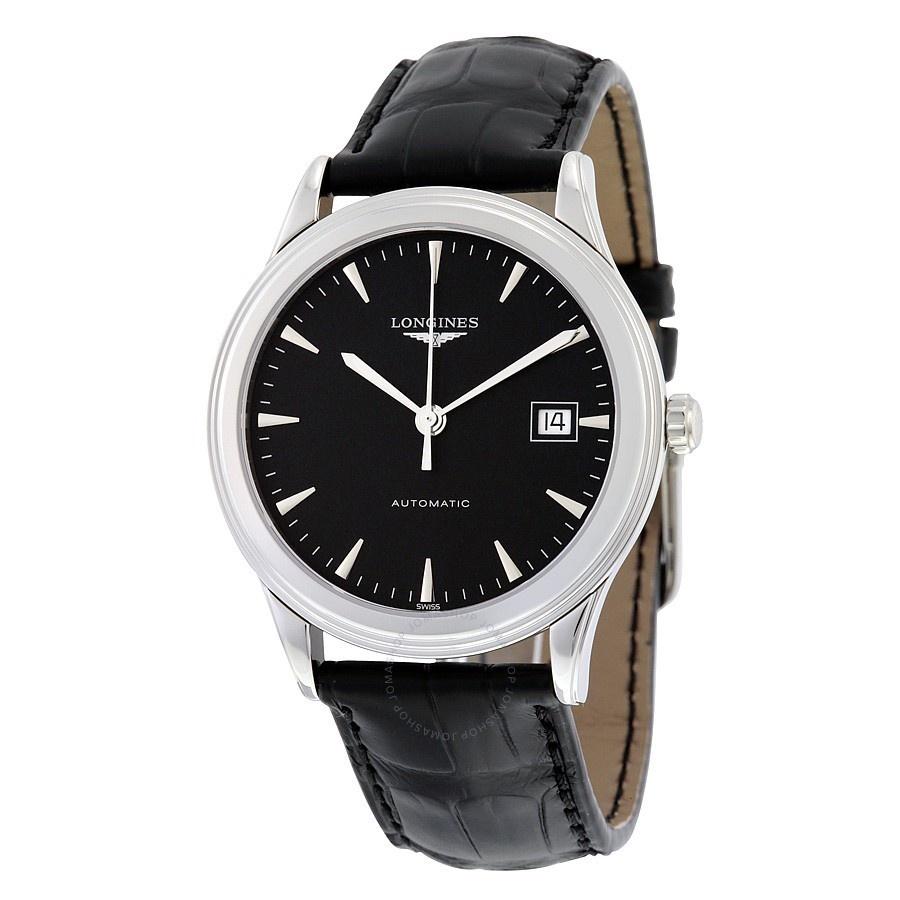 【Super Clone】Longines Men's L4.874.4.52.2 Flagship Black Leather Watch
