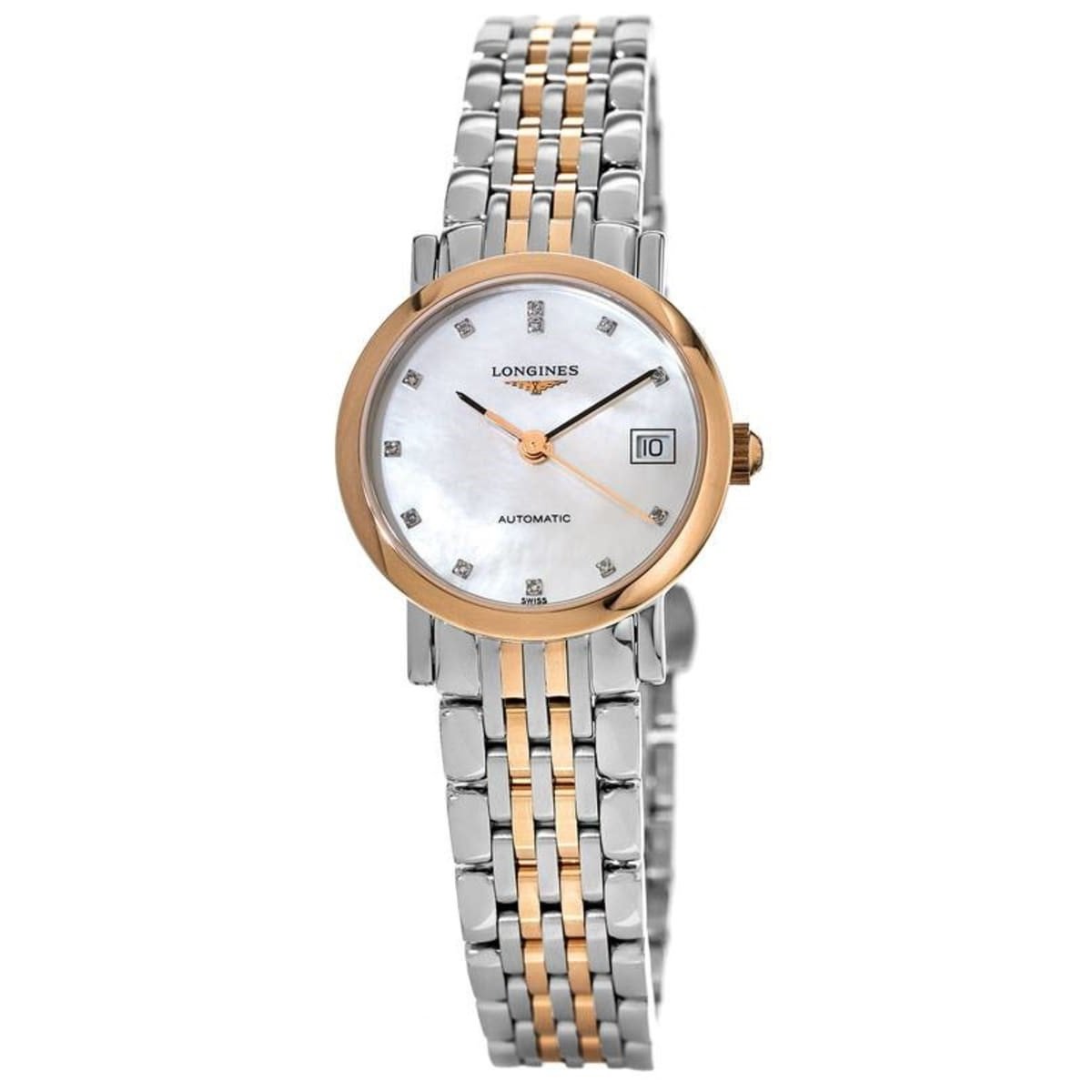 【Super Clone】Longines Women's L43095877 Elegant Two-Tone Stainless Steel with 18kt Rose Gold Links Watch