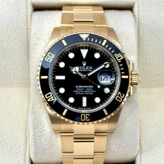 【Super Clone】Rolex Submariner 41mm Yellow Gold Black Dial Black Bezel - 126618LN
