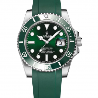 【Super Clone】Rolex Submariner 126610LV Green Rubber Strap Black Dial 41mm Mens Replica Watch